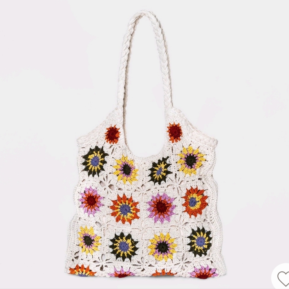 Universal Thread White Crochet Multicolor Granny … - image 2